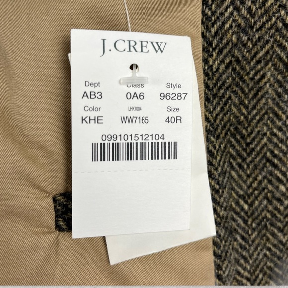 J. Crew NWT Men’s Yorkshire Tweed Brown Herringbone Wool Clayton Sportcoat 40R - Picture 6 of 12